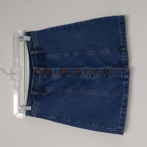 Denim‎ Mini Skirt Button Front Summer Prep Twee Size Small